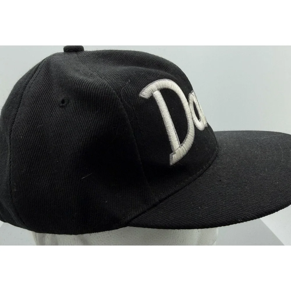 Vintage Y2K Academy Fits Black Dallas Texas Script Snapback Hat OSFA